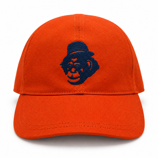 Orange French canvas cap, front view